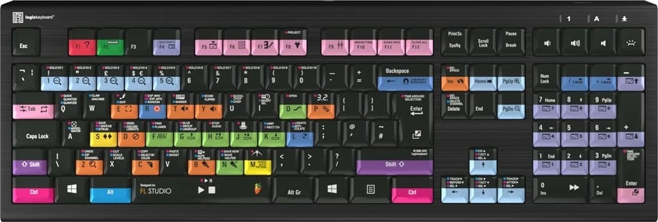 Tastierë LogicKeyboard FL Studio Astra 2, UK, USB, ndriçim i bardhë, e zezë