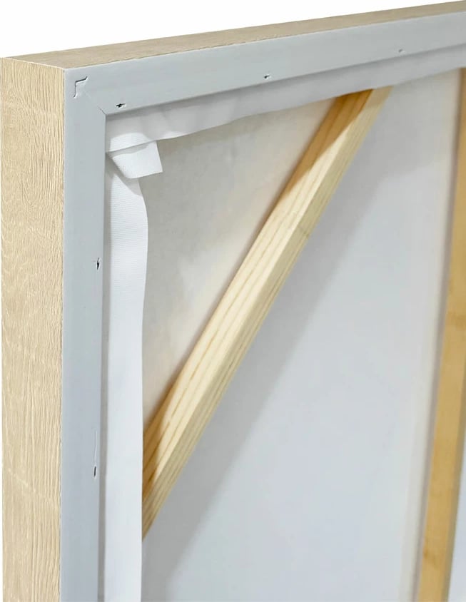 Pikturë dekorative RHYTHM B me kornizë, kanavacë, bezhë e bardhë, 82.6x4.3x122.6cm