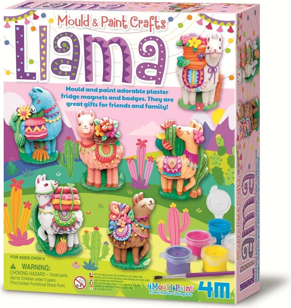 Set kreativ 4m, Llama, për krijim magnetësh dhe broshash, shumëngjyrësh