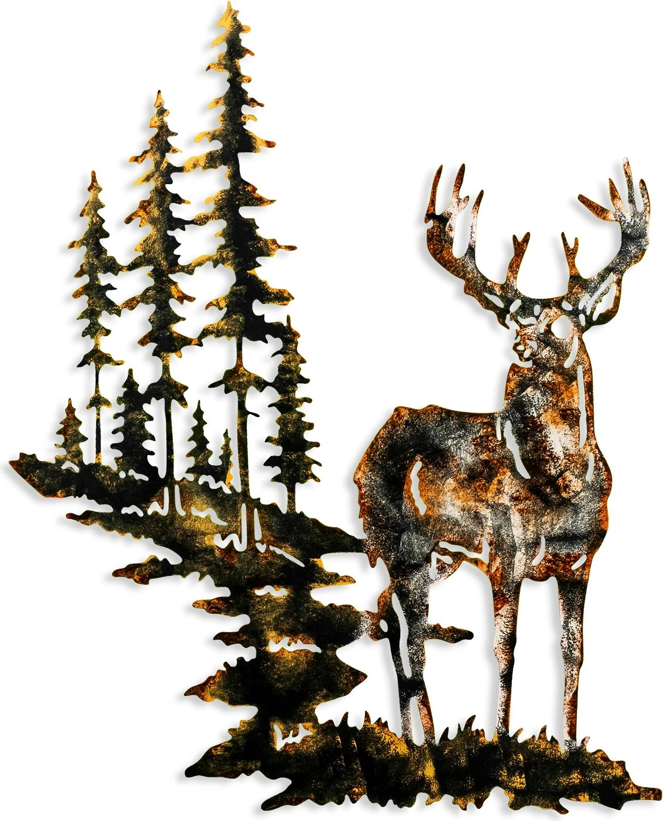 Aksesor dekorativ metalik për mur, Wallity, dreri 3, shumëngjyrësh, 65x79cm