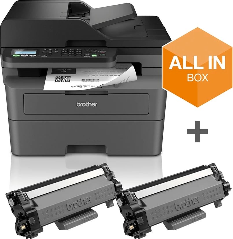 Printer Brother MFC-L2827DWXL, Laser, Mono, 1200 x 1200 DPI, A4, i zi, i hirtë