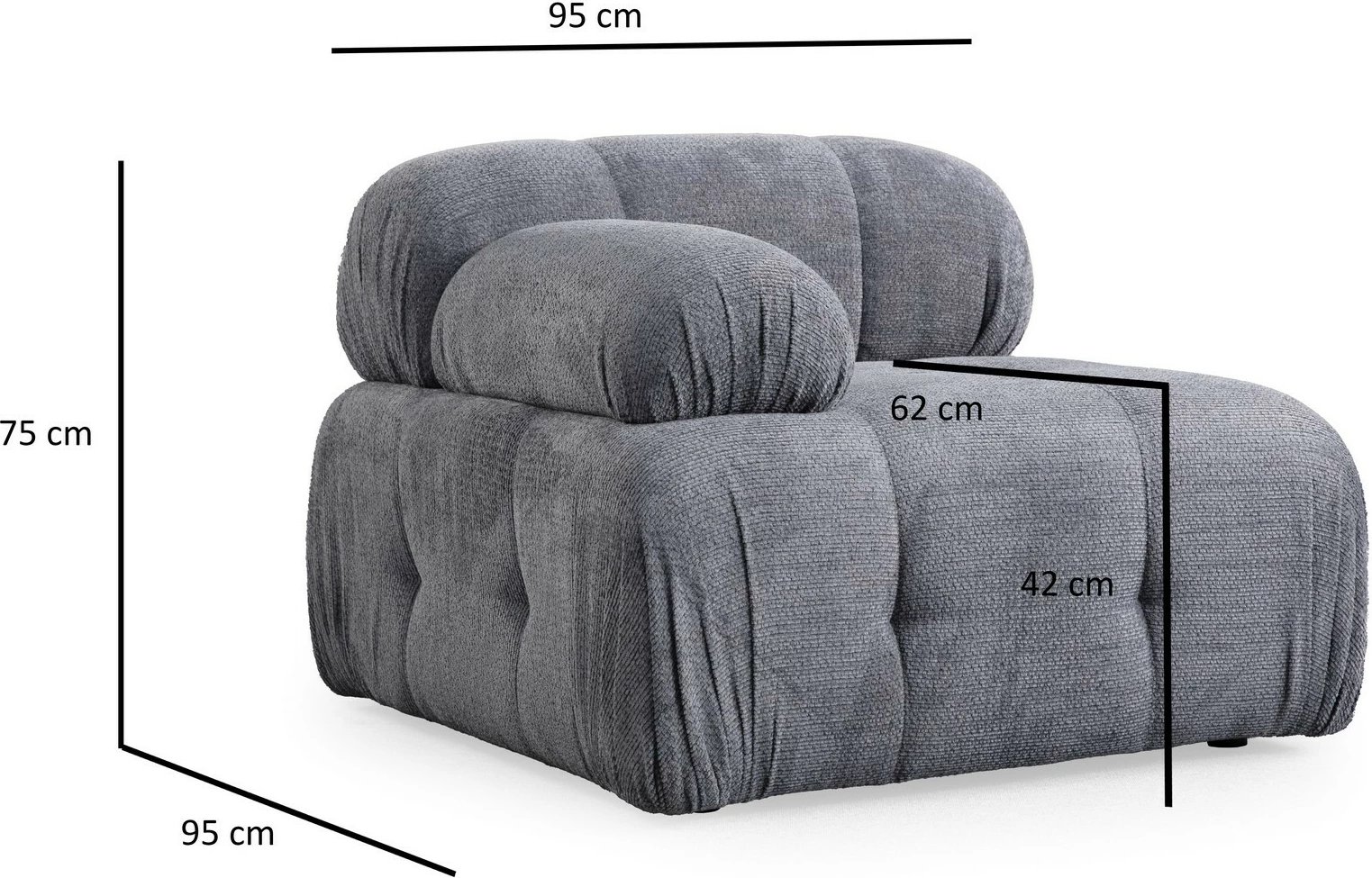 Këndare Atelier del Sofa Petite 2, ngjyrë gri
