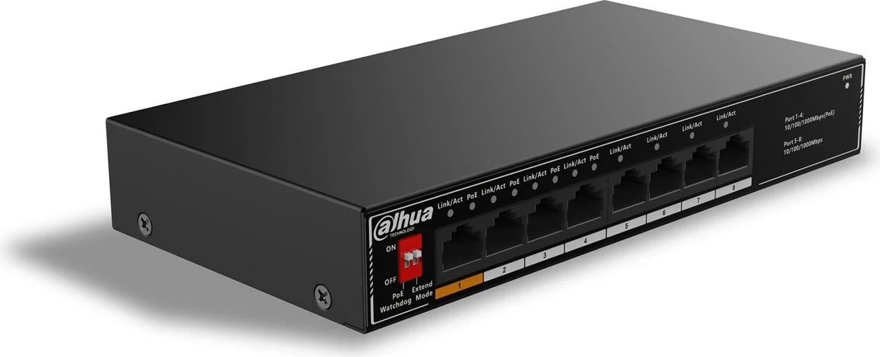 Switch DAHUA SG1008LP, 8 porta Gigabit, PoE, i zi