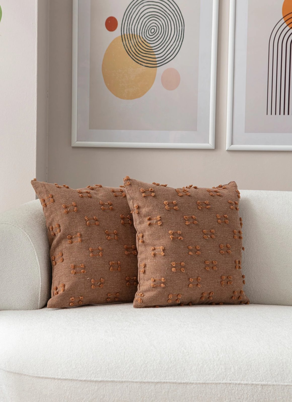 Set mbulesash për jastëk (2 copë), Tuffet, ngjyrë kafe, Evila Originals