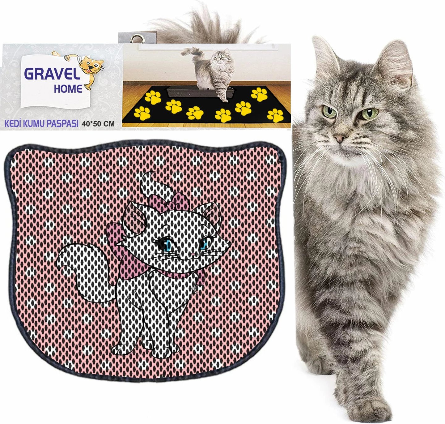 Tapet për rërë maceje, shumëngjyrësh, Paws & Whiskers, Kdkafa0150, 40x50cm