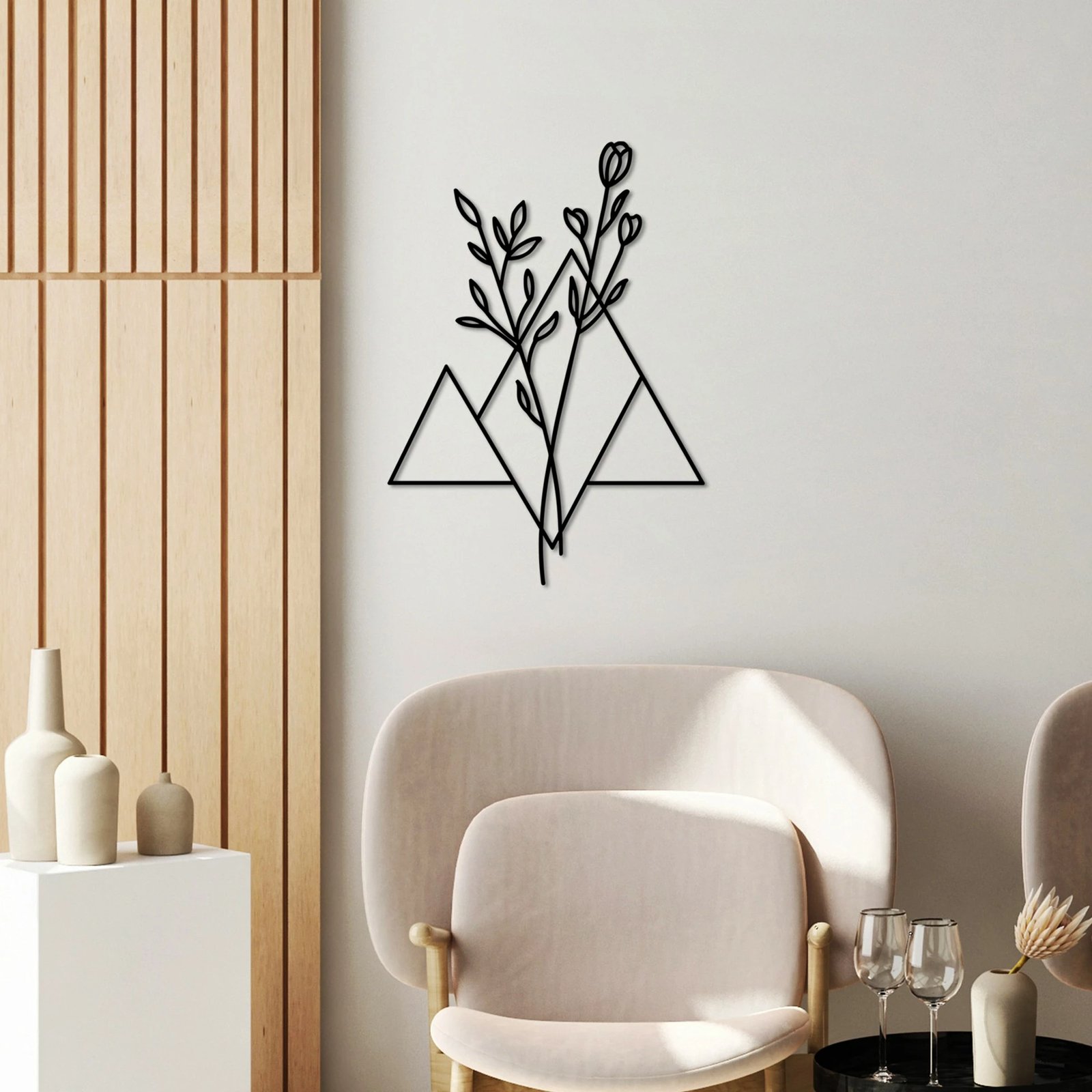 Aksesor dekorativ metalik për mur, lule, Wallity, madhësia M