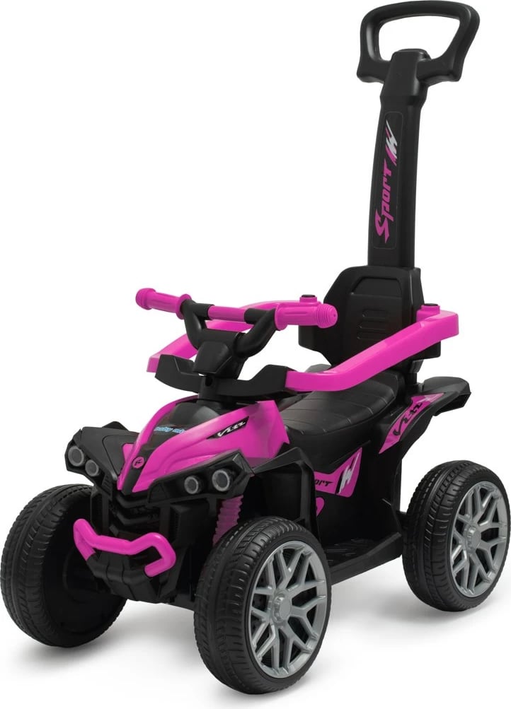 ride-on me dorezë drejtimi, BABY MIX Mega Prime EVA, rrota EVA të qeta, tinguj, kapacitet 30 kg, rozë