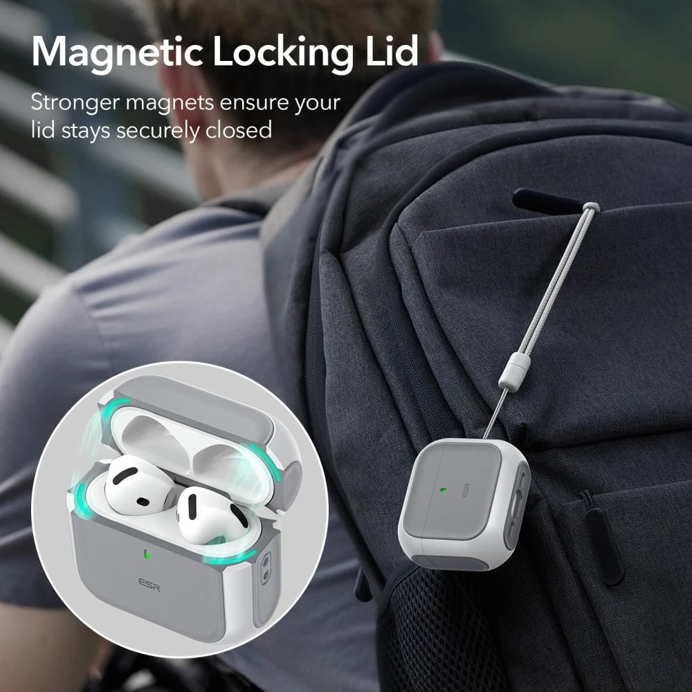 Mbështjellës ESR Orbit HaloLock për AirPods 4, MagSafe, Bardhë
