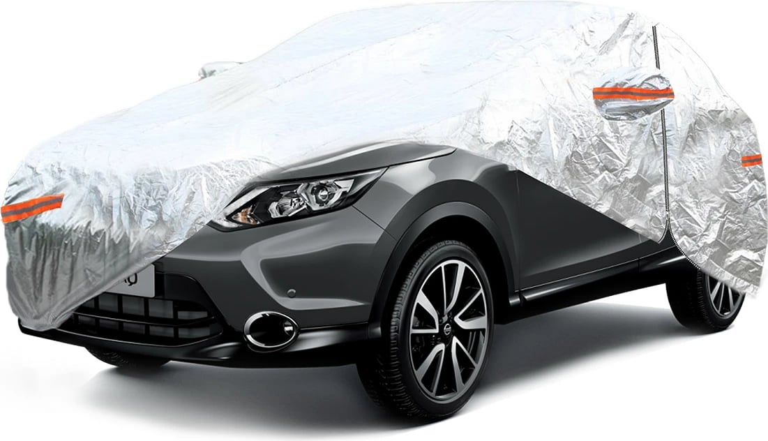 Mbulesë makine alumini me zinxhir – Reflektive 120 g + pambuk, Argjend, SUV/VAN L