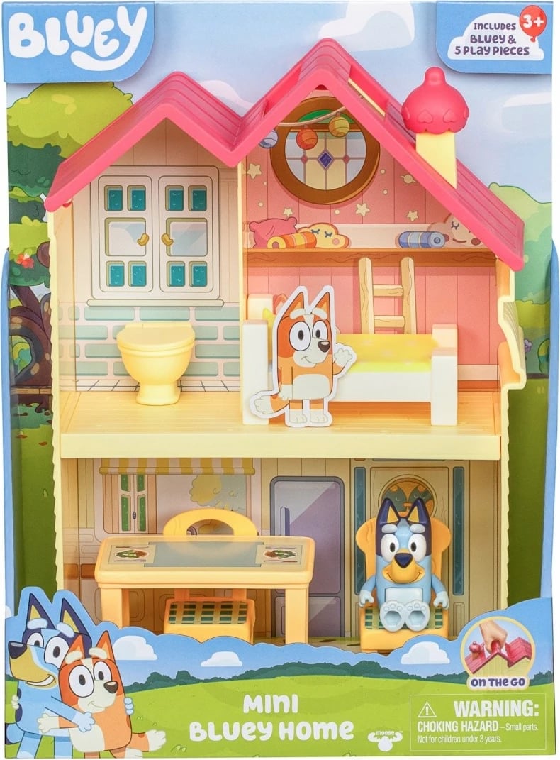 Set lodrash Bluey Mini Family House me figurë dhe aksesorë, Tm Toys