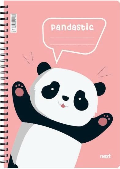 Fletore spirale Next Panda, 17x25cm, 2 lëndë