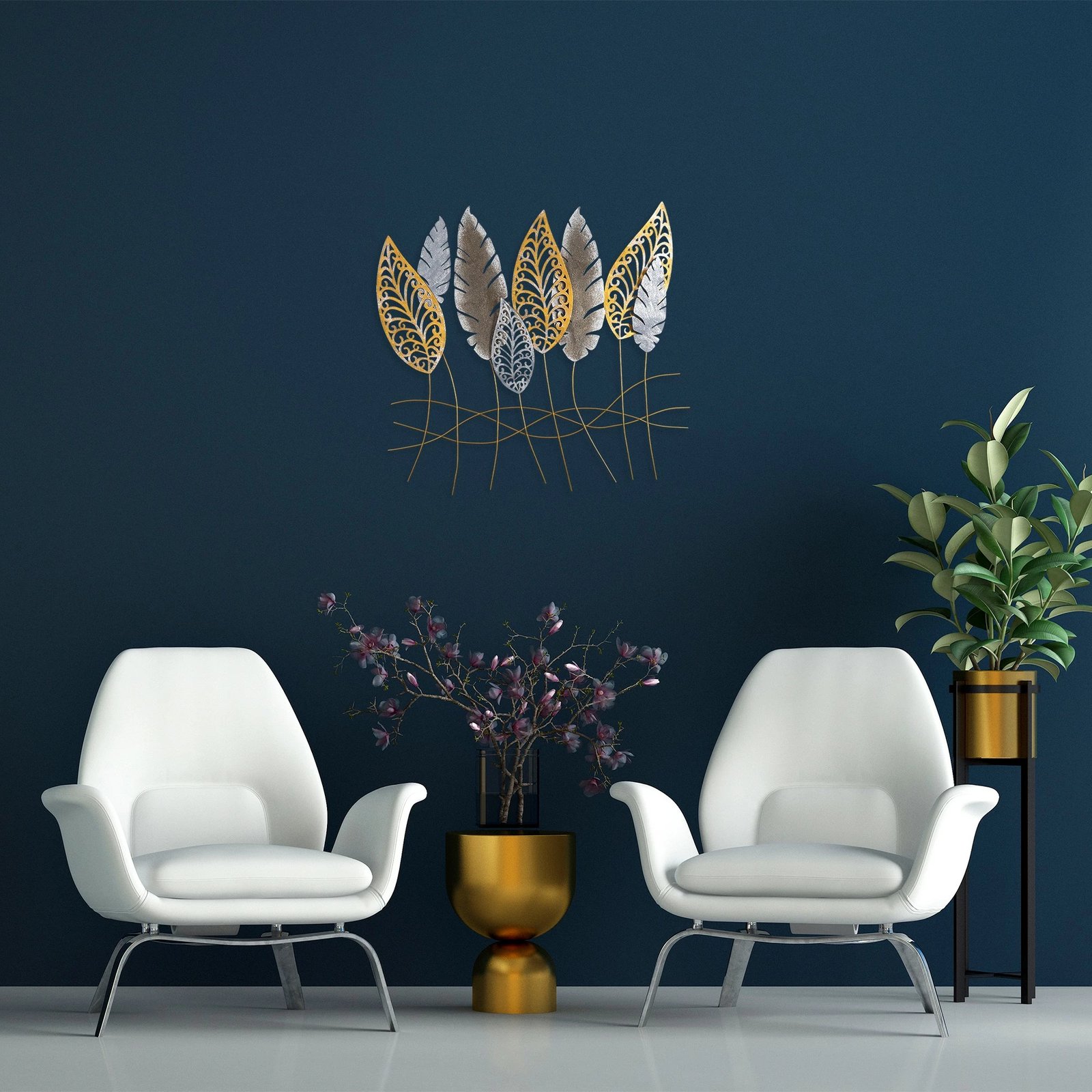 Aksesor dekorativ metalik për mur Wallity, Kosmer