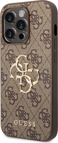 Mbështjellës Guess GUHCP15X4GMGBR për iPhone 15 Pro Max 6.7", 4G Big Metal Logo, Kafe