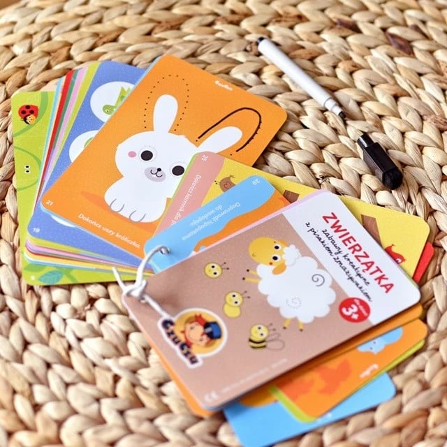 Set edukativ CzuCzu Animal Fun Creative Activities me pisak të fshirshëm, 56 faqe