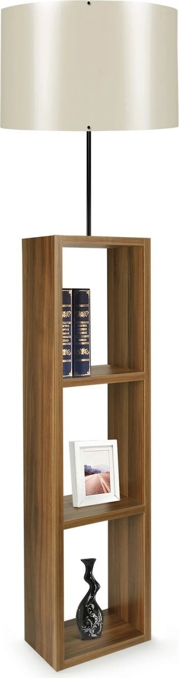 Llambë dyshemeje prej druri, ngjyrë arre dhe krem, Opviq AYD-1768