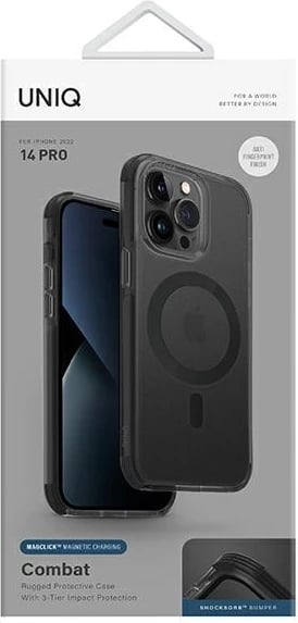 Mbështjellës UNIQ Combat MagClick Charging për iPhone 14 Pro 6.1", i zi