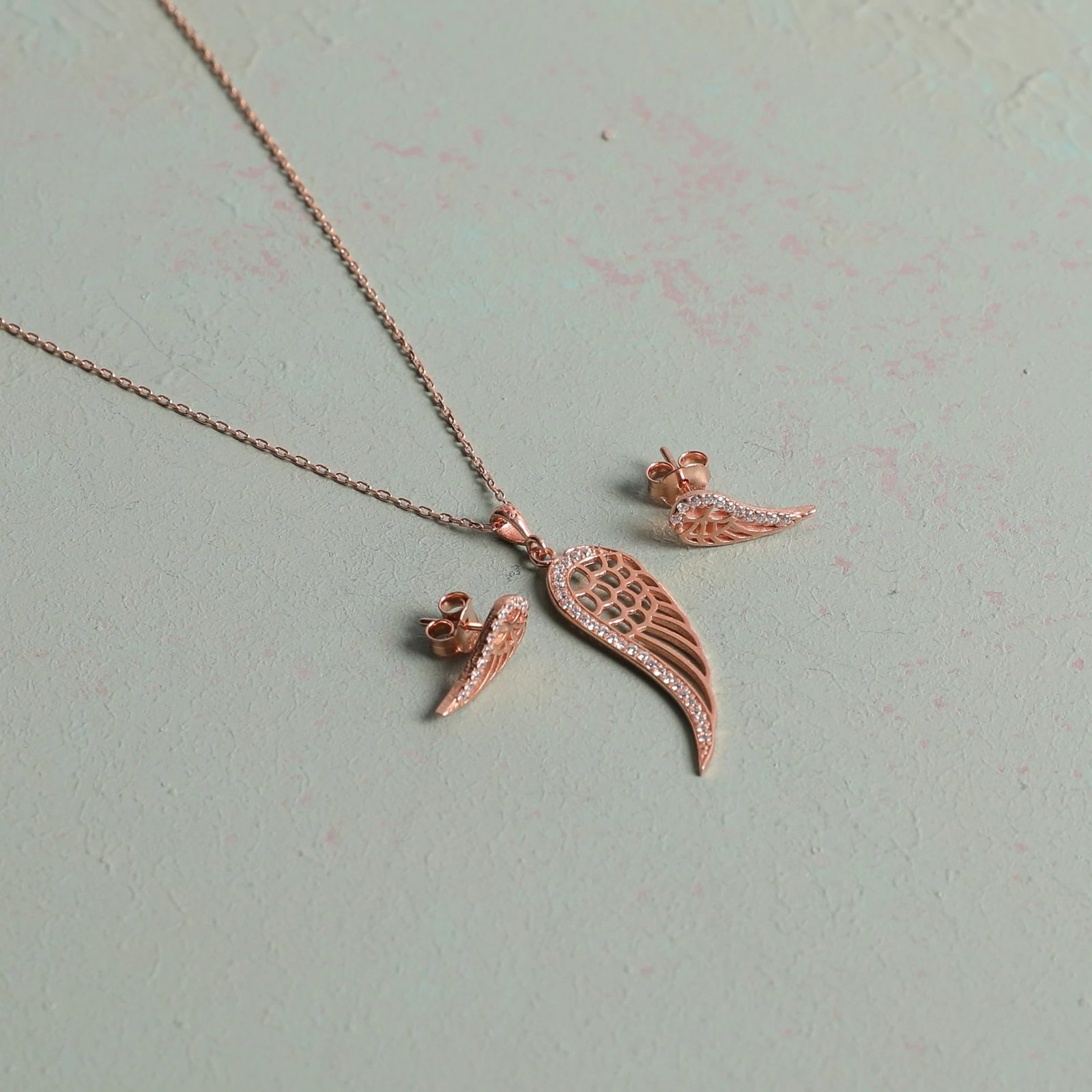 Set varëse dhe vathë argjendi, ngjyrë ari rozë, Jumeon, 11411ROS