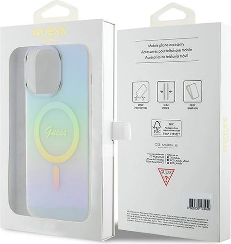 Mbështjellës Guess GUHMP15XHITSQ për iPhone 15 Pro Max, MagSafe, turkeze Mbështjellës Guess GUHMP15XHITSQ për iPhone 15 Pro Max, MagSafe, turkeze