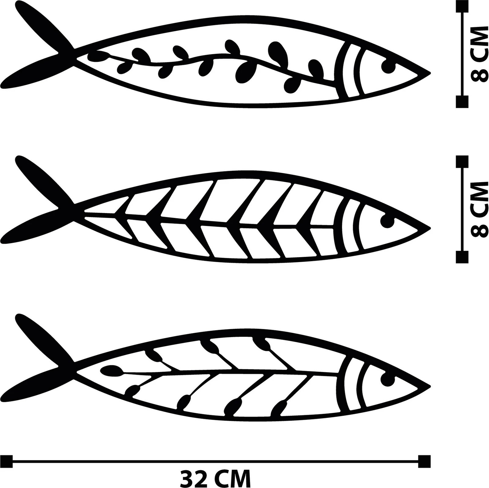 Aksesor dekorativ metalik për mur, Wallity, Hamsi, set prej 3 copash