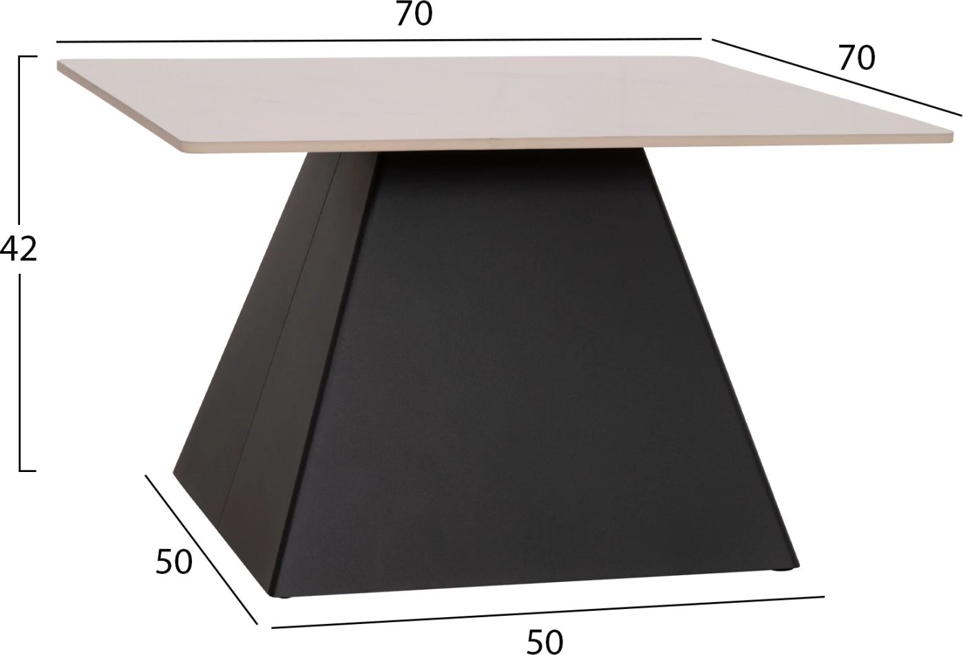 Set 2 tavolina kafeje Quber(X), gur sintetik, bazë e zezë, FH18311.02