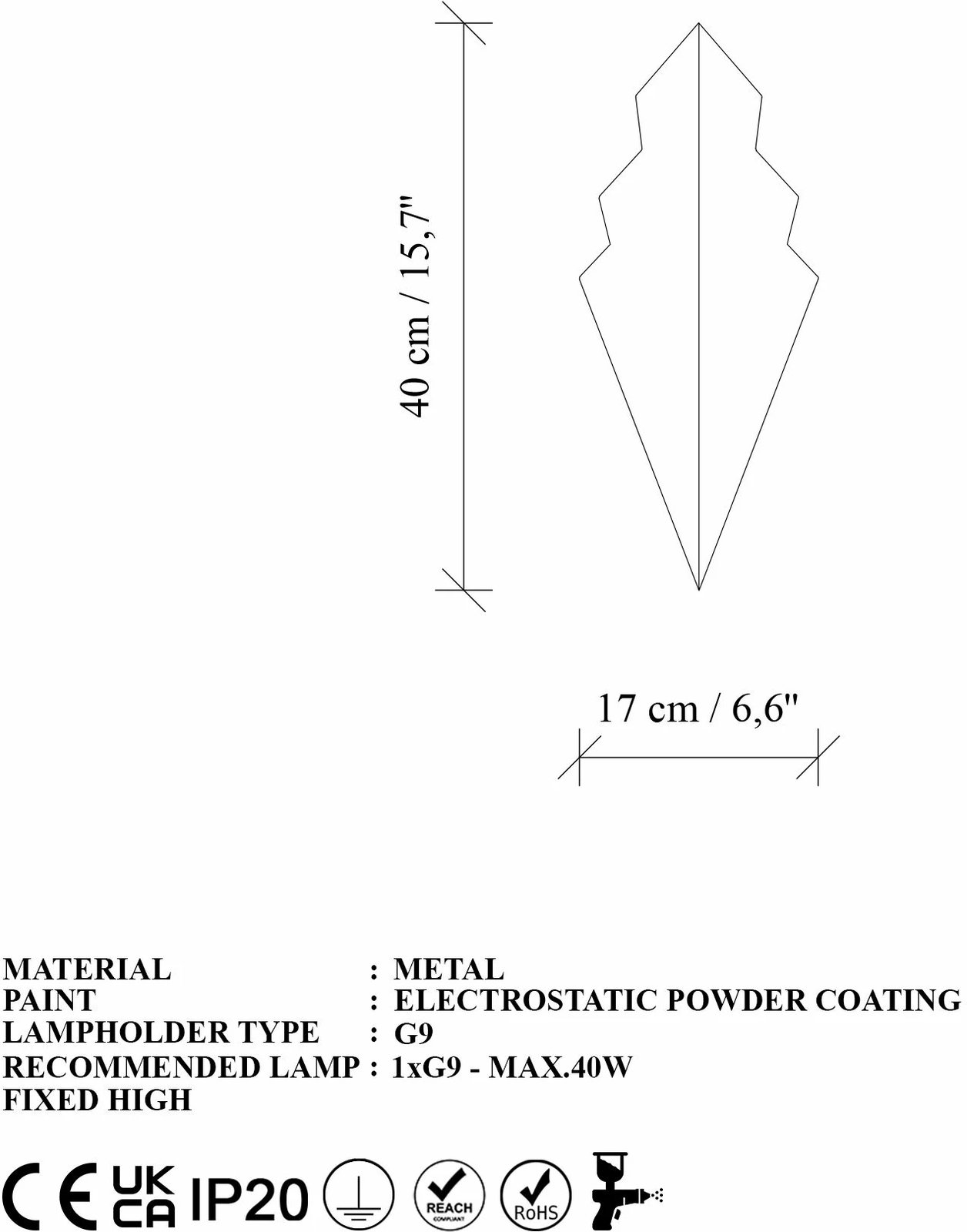 Llambë muri Opviq Arrow, ngjyrë ari, 17x40x15cm Llambë muri Opviq Arrow, ngjyrë ari, 17x40x15cm