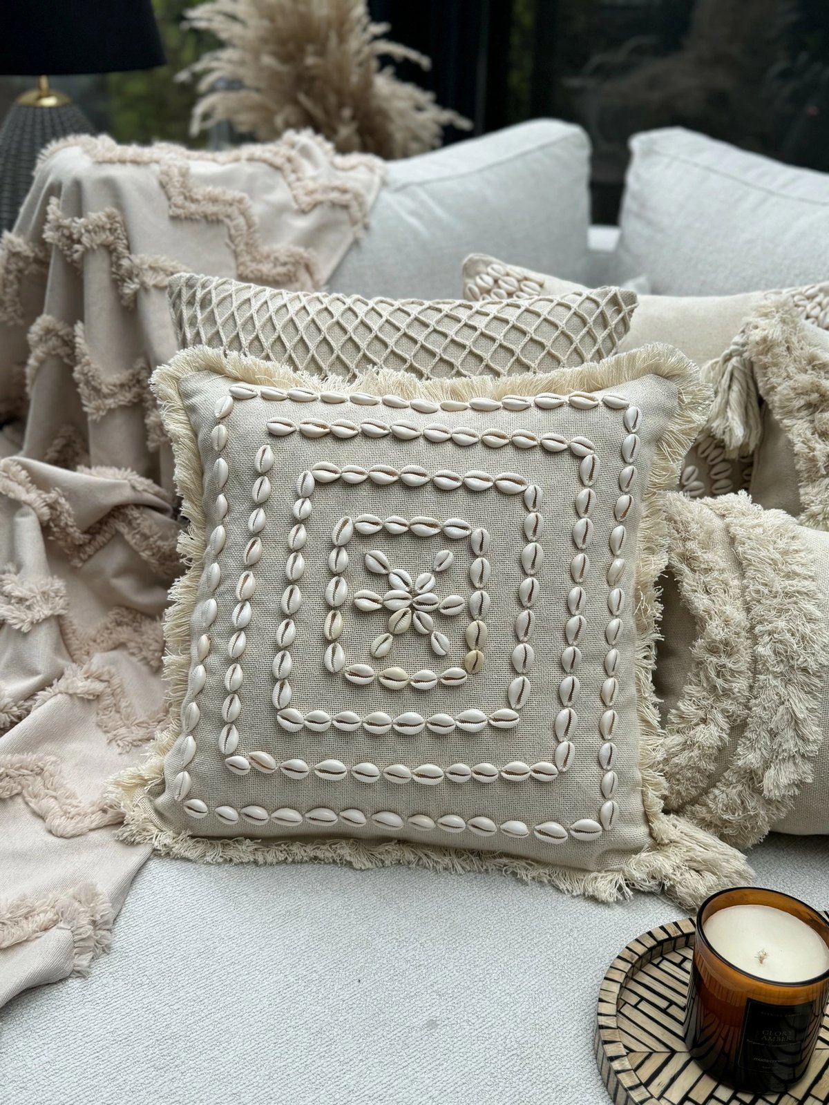 Jastëk mbulesë, ngjyrë bezhë, Evila Originals, Den002, 43x43cm