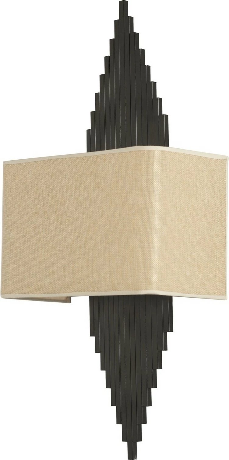 Aplik murale Opviq, trup metalik i zi, abazhur katror bezhë, 30x65cm Aplik murale Opviq, trup metalik i zi, abazhur katror bezhë, 30x65cm