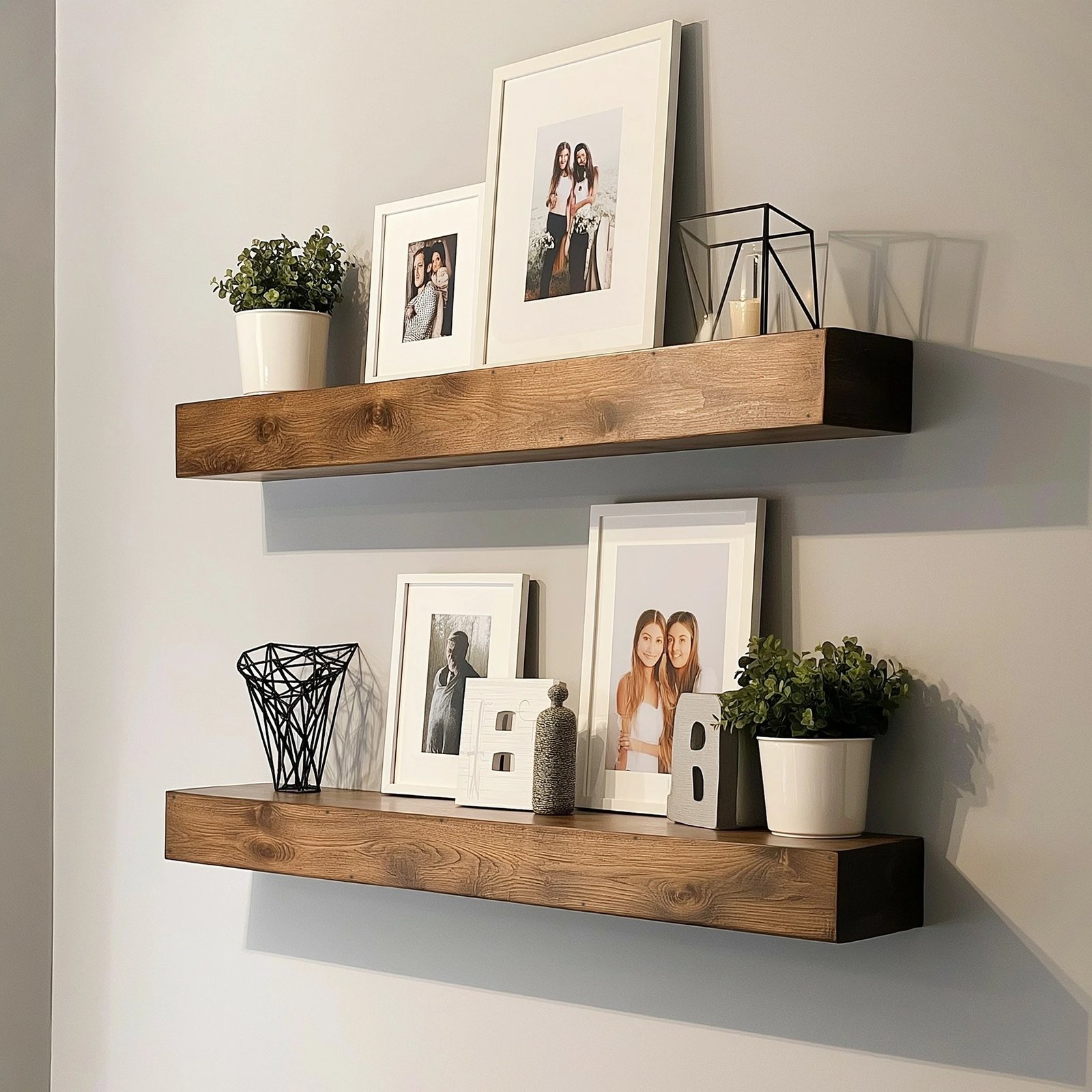 Raf dekorativ prej druri për mur, Skye Decor, Raf273, 2 copë