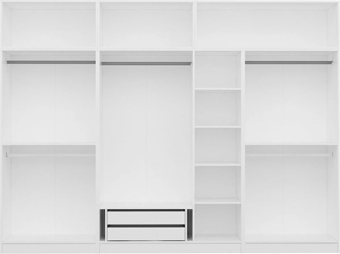 Dollap i madh, ngjyrë e bardhë, Skye Decor, 13 pjesë, 315x235x52cm