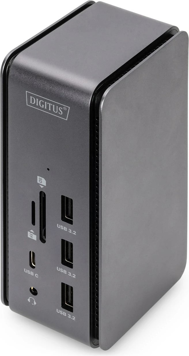 Stacion dokimi Digitus, 1xDP, 1xHDMI, 2xUSB-C, 3xUSB3.2, 3xUSB2.0, 2xLexues kartelash, 1xAudio, 1xRJ45, zi