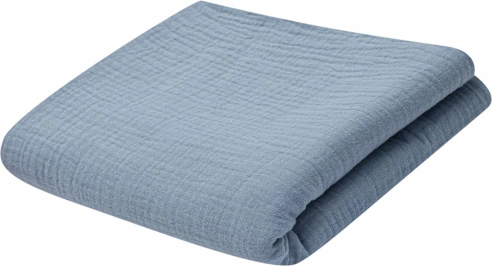 Batanije muslini për bebe, New Baby, 70x100 cm, 100% pambuk, dy-shtresore, blu