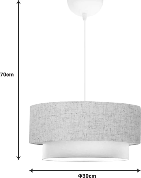 Llambë tavani Sombre, ngjyrë gri me krem, D30x15cm