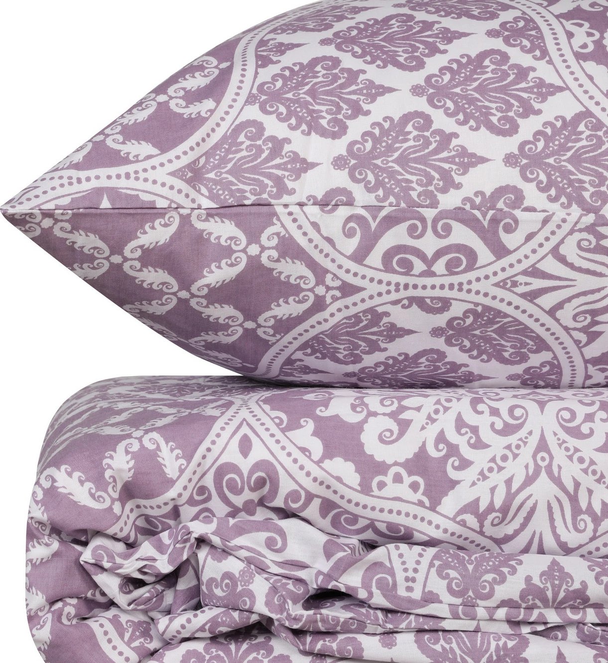 Set mbulesë për jorgan king size, L'essentiel, ngjyrë vjollcë dhe e bardhë, Donjette