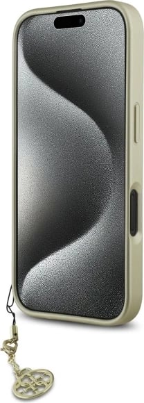 Mbështjellës Guess 4G Charms Collection për iPhone 16 Plus, i zi