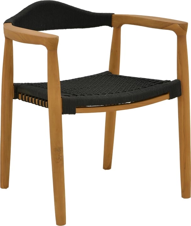 Tavolinë me karrige 9 copë Ganny-Pino dru teak ngjyrë natyrale - e zezë 180/240x100x75cm