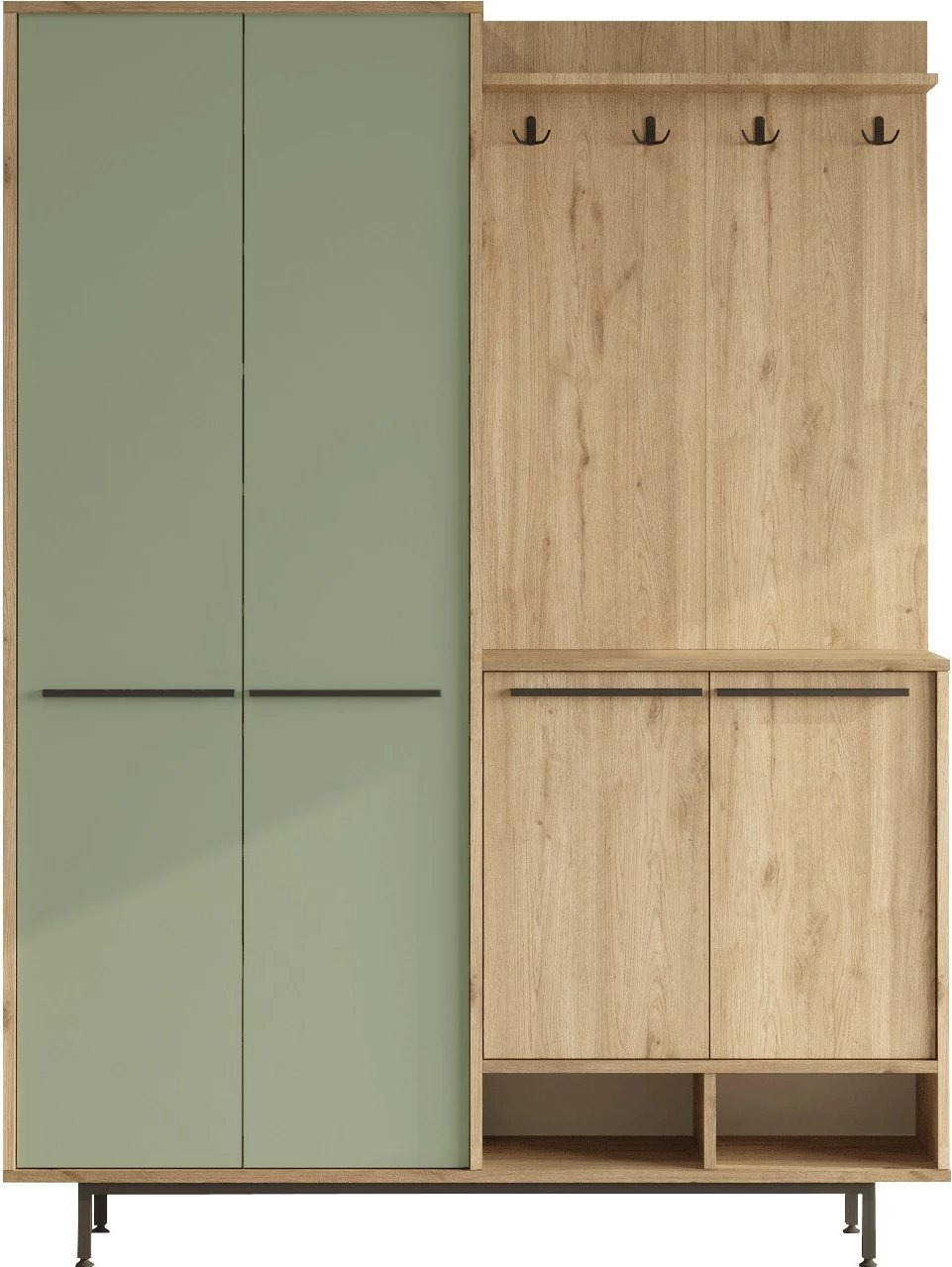 Stendë për korridor Hanah Home, OS1-SY, ngjyrë lis dhe e gjelbër