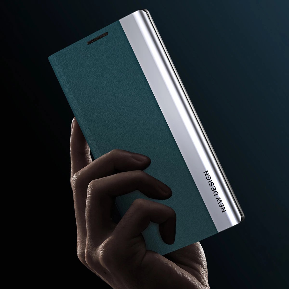 Mbështjellës Hurtel Sleep Case Pro për Samsung Galaxy A13, me kapak dhe mbajtëse, i zi