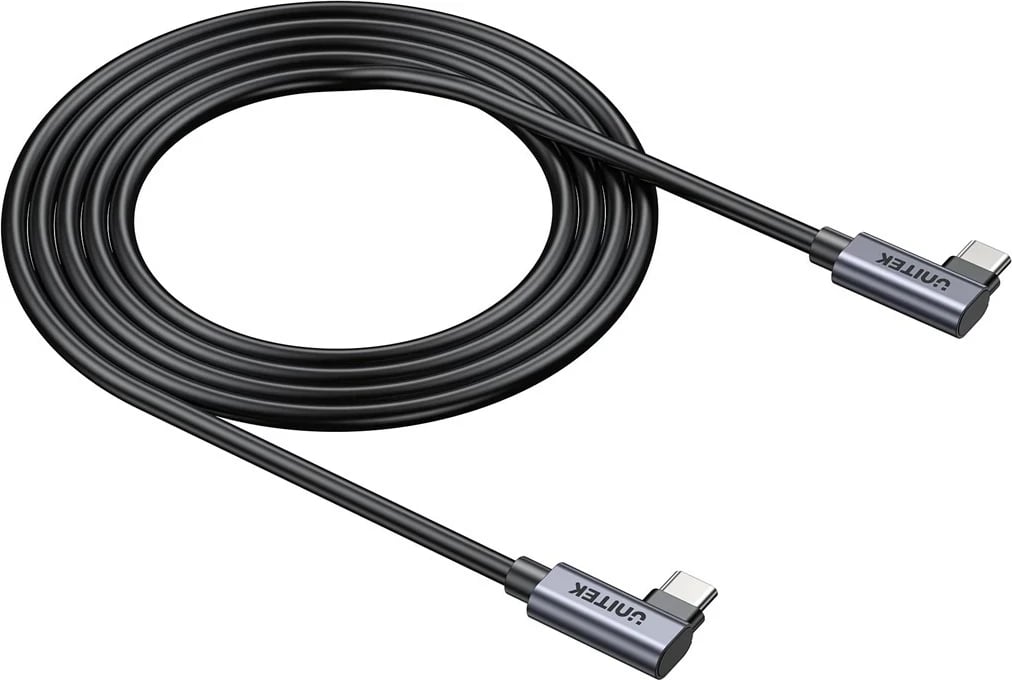 Kabllo USB C në USB C UNITEK C14147ABK01-1M, 1m, 100W, 90°, e zezë Kabllo USB C në USB C UNITEK C14147ABK01-1M, 1m, 100W, 90°, e zezë