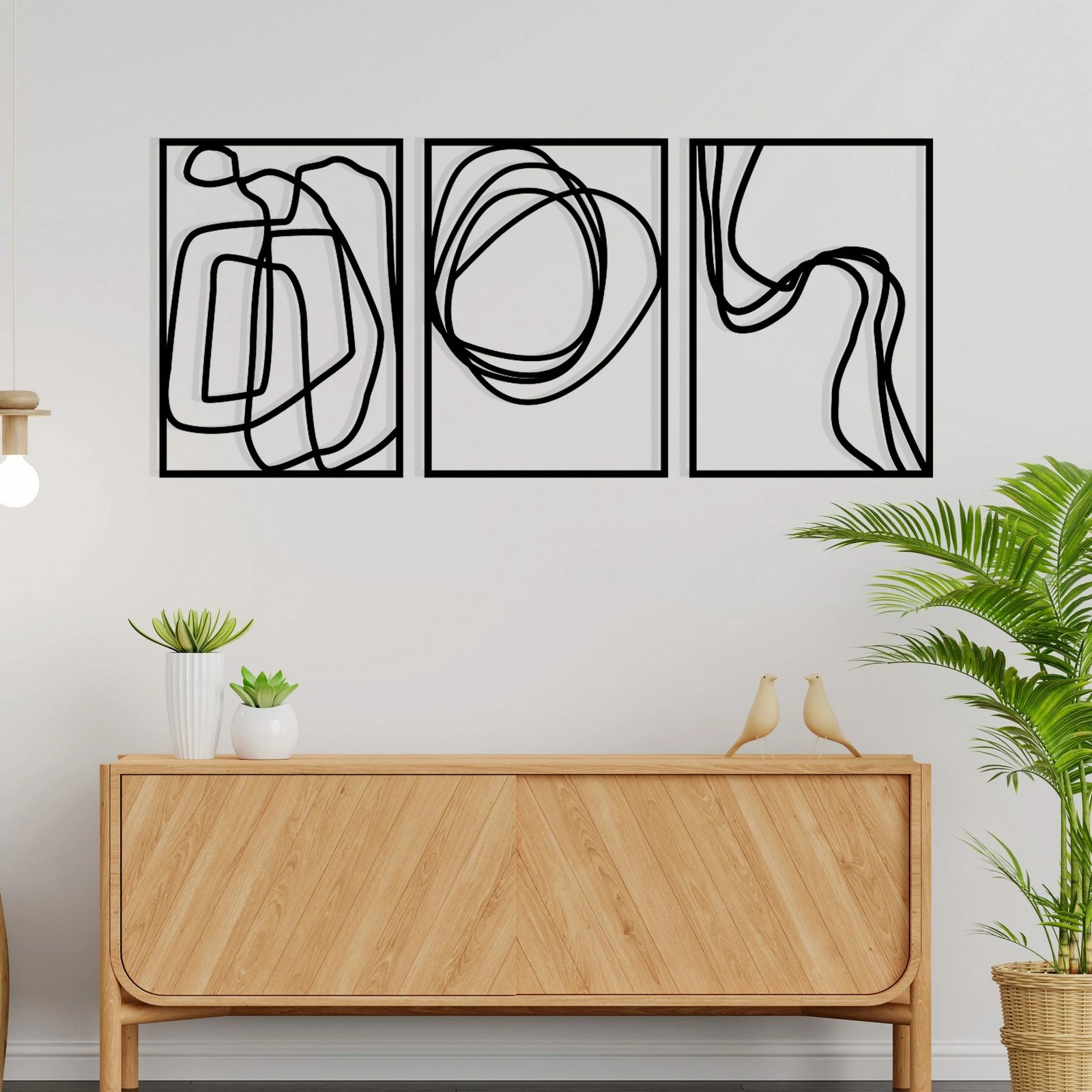 Aksesor dekorativ metalik për mur, Wallity Achermus, ngjyrë e zezë, 120x54cm