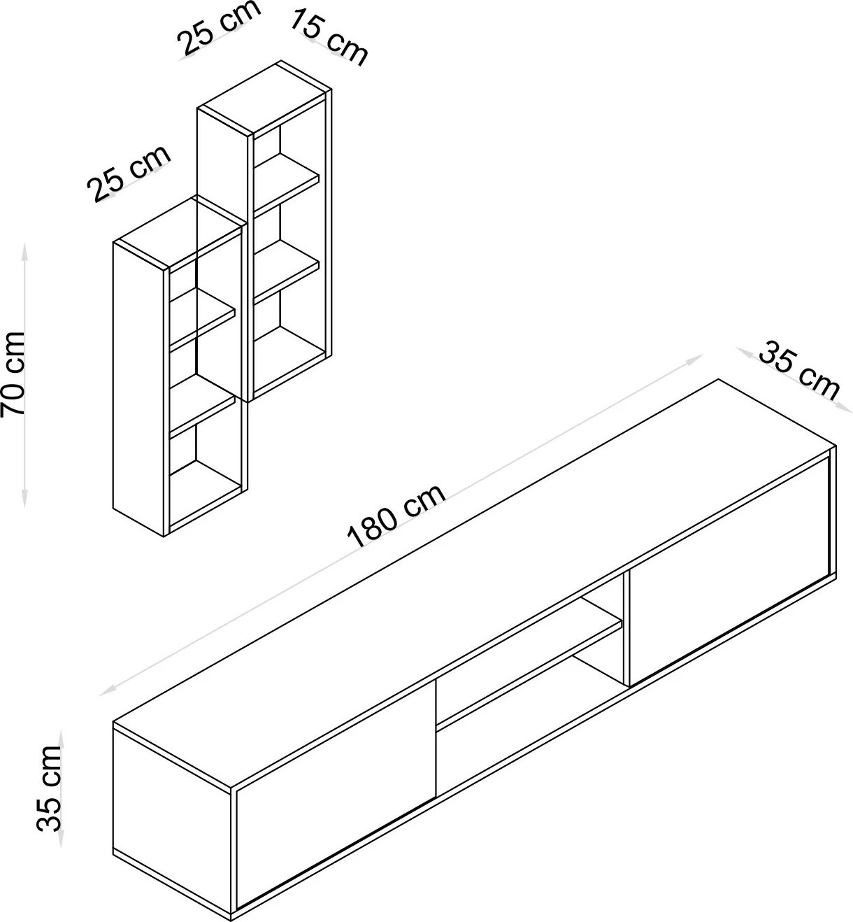 Komodë TV Hanah Home, ngjyrë lisi Sapphire Oak