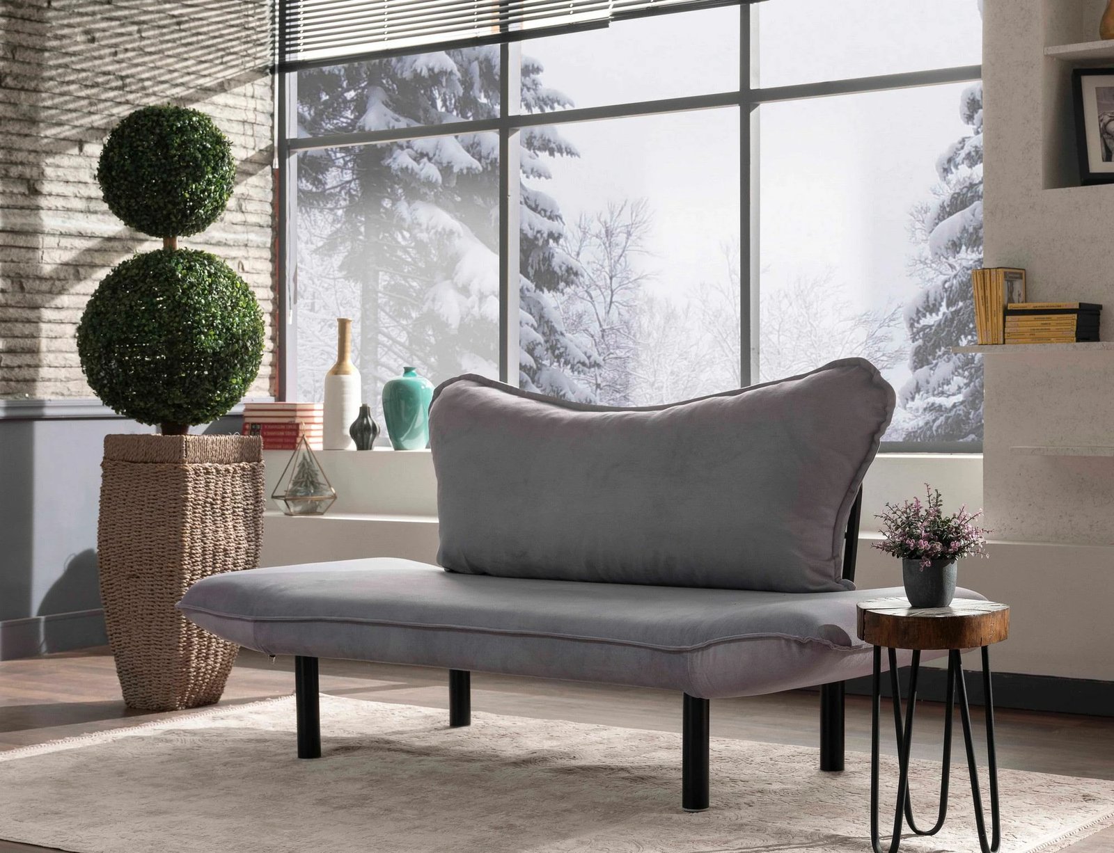 Divan-krevat dy vendësh, ngjyrë gri, Atelier del Sofa, Chatto