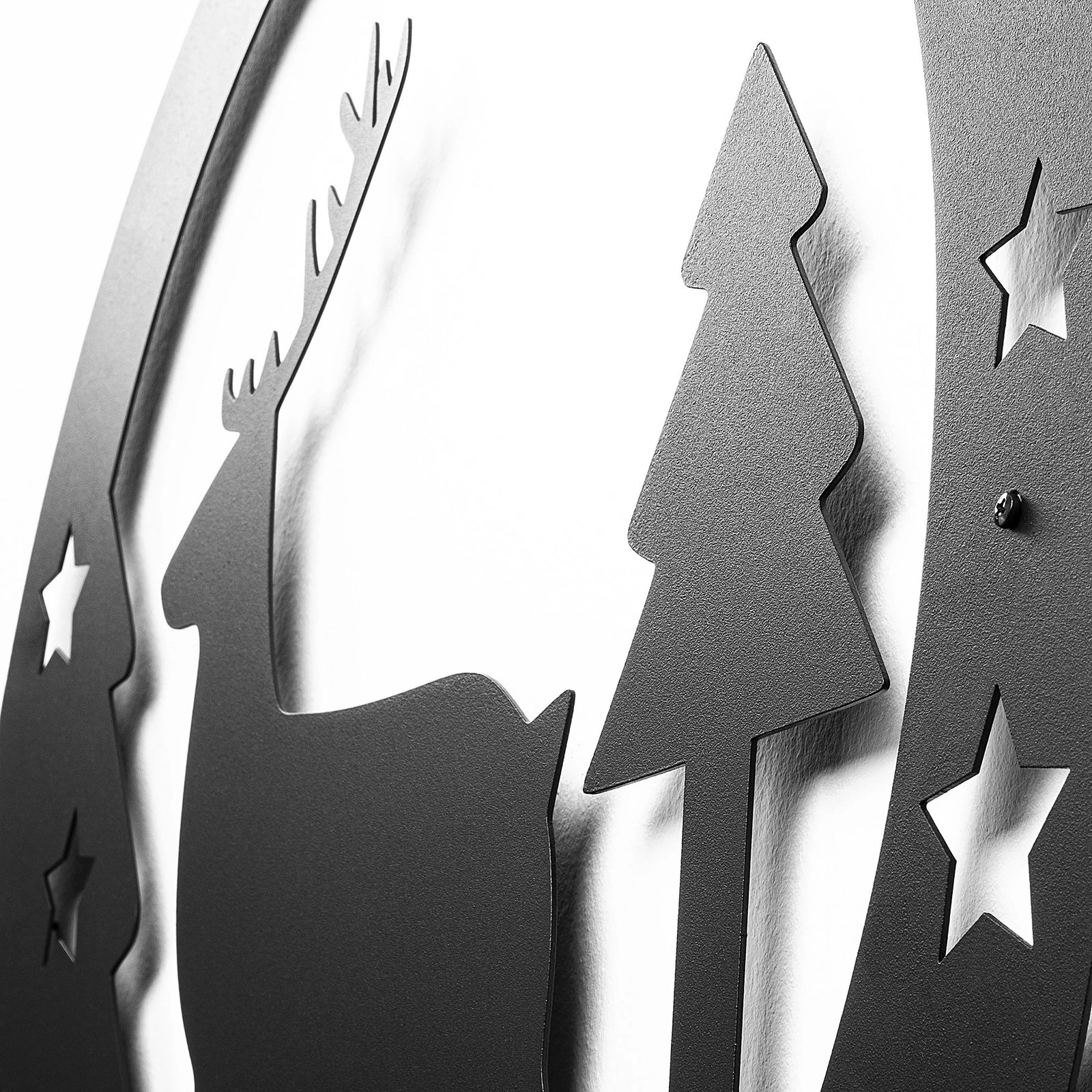 Aksesor dekorativ metalik për mur, Wallity, XMASBLACK - 032