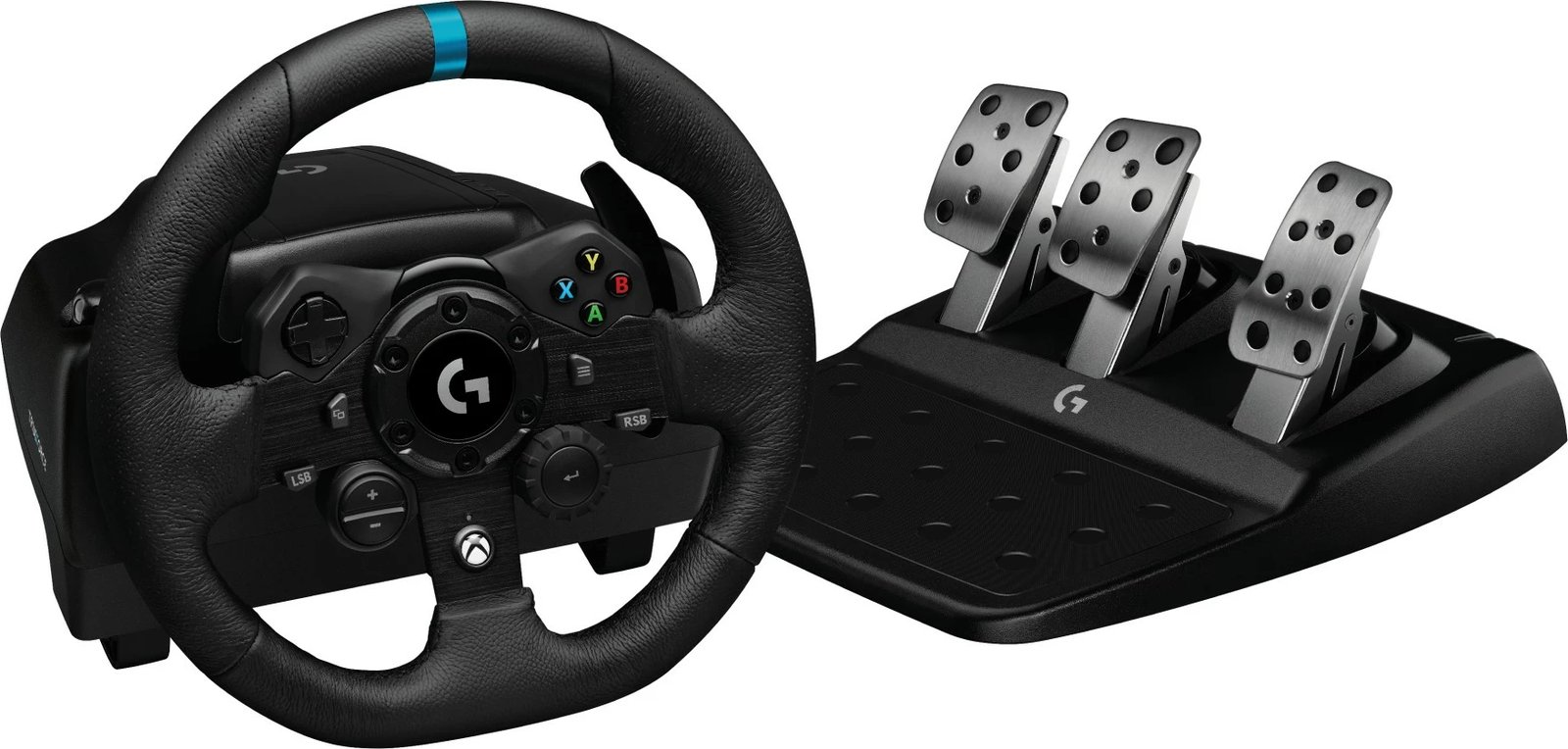 Timoni dhe Pedalet Logitech G923 për Xbox X|S, Xbox One dhe PC, 900°, I zi