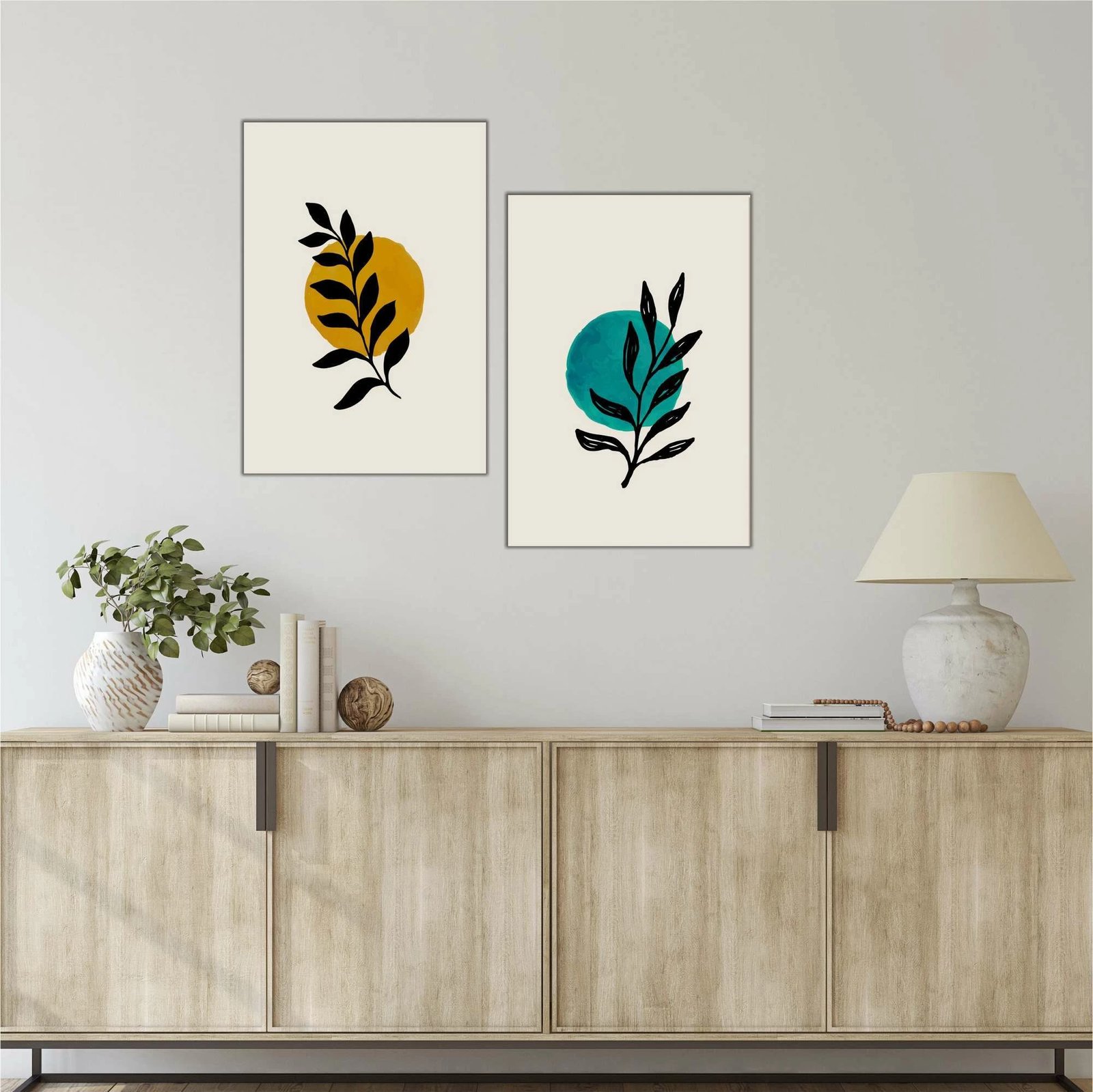 Pikturë dekorative MDF (2 copë), Wallity, shumëngjyrëshe, 40x60cm