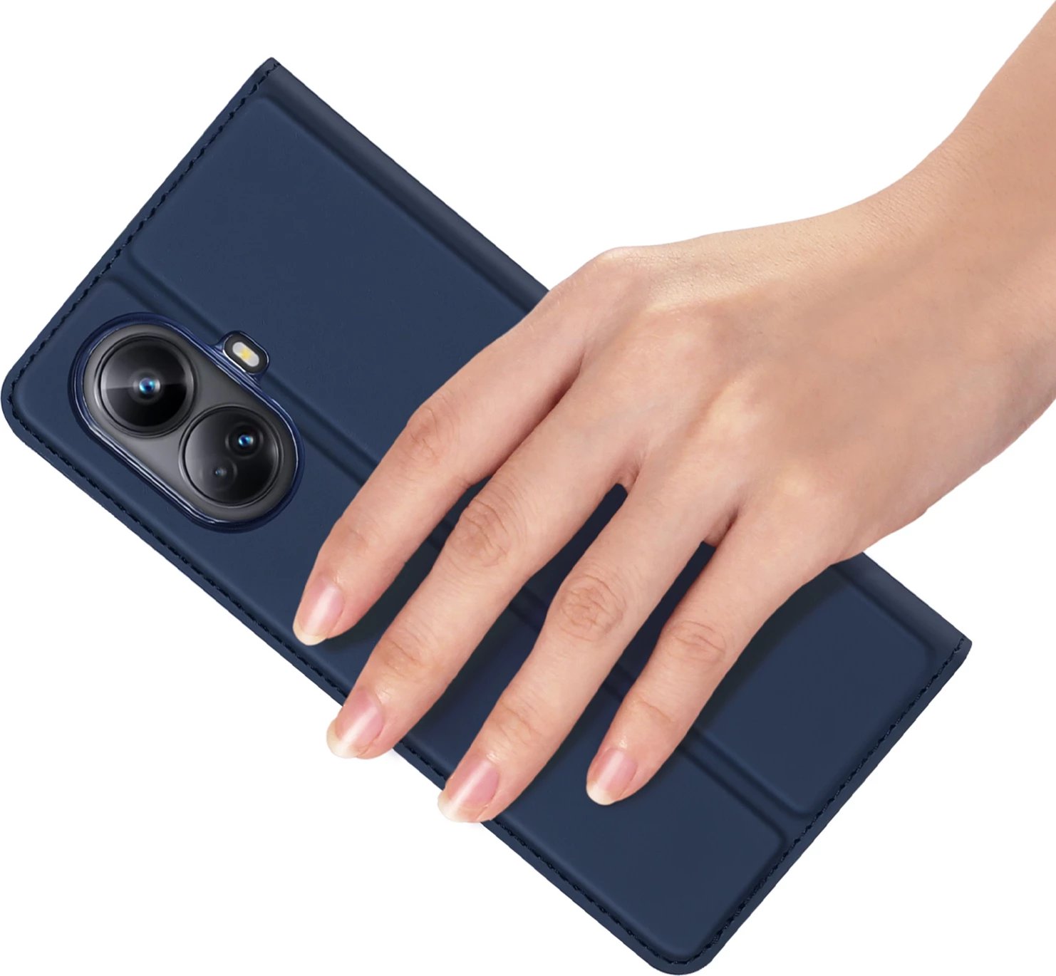 Mbështjellës Dux Ducis Skin Pro për Realme 10 Pro+, me kapak, xhep për kartela, qëndrim, kaltër Mbështjellës Dux Ducis Skin Pro për Realme 10 Pro+, me kapak, xhep për kartela, qëndrim, kaltër
