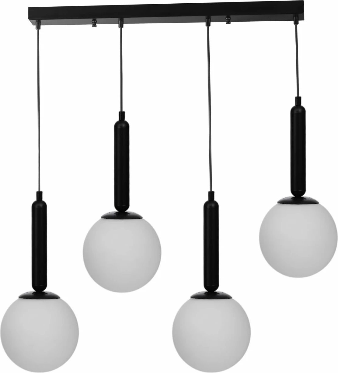 Llambadar Opviq, 9057-6, metal dhe xham, e bardhë dhe e zezë