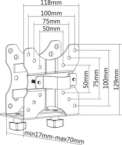 Mbajtëse MiniPC Digitus DA-90360, për monitor, VESA 75x75/100x100, e zezë