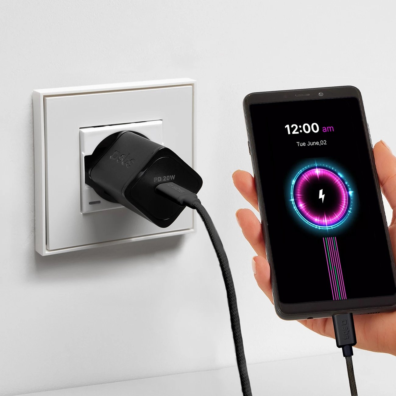 Kabllo USB-C në USB-C SBS TECABLETISSUETCK, 1.5m, 60W, e zezë