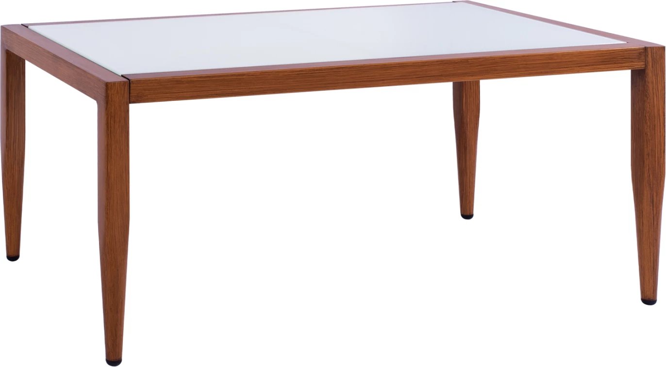 Tavolinë alumini me pamje bambuje dhe xham 100x58x46 FH5551.01