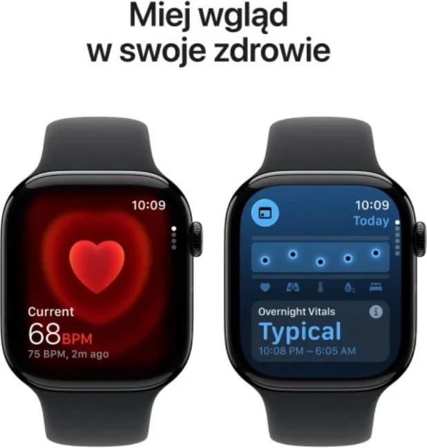 Smartwatch Apple Watch Series 11 GPS + Cellular, 46 mm, 64 GB, Onyx Alumini, Rrip i zi M/L